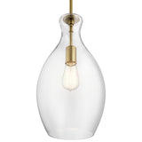 Everly Hour Glass Pendant Natural Brass 9 Inch