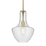 Everly Bell Pendant Natural Brass 10.5 Inch