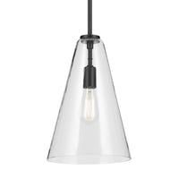 Everly Cone Pendant Black 10.25 Inch