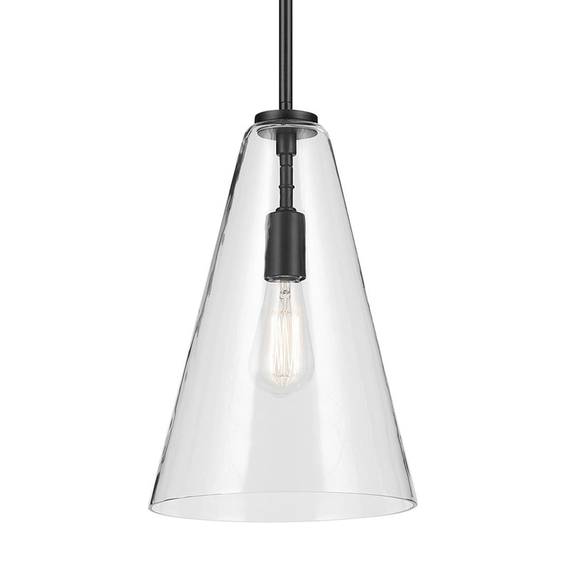 Everly Cone Pendant Black 10.25 Inch