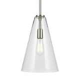 Everly Cone Pendant Brushed Nickel 10.25 Inch