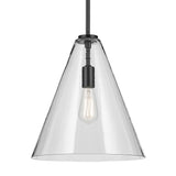 Everly Cone Pendant Black 14.25 Inch