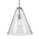 Everly Cone Pendant Chrome 14.25 Inch
