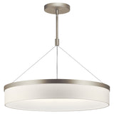 Mercel Drum Round Chandelier Satin Nickel 26.5 Inch