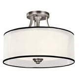 Lacey Ceiling Drum Semi Flush Light Antique Pewter 15 Inch
