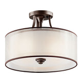 Lacey Drum Semi Flush Semi Flush Mount Mission Bronze 15 Inch