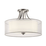 Lacey Ceiling Drum Semi Flush Light Antique Pewter 20 Inch