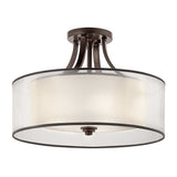 Lacey Drum Semi Flush Semi Flush Mount Mission Bronze 20 Inch