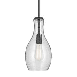 Everly Hour Glass Pendant Black 7 Inch