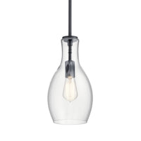Everly Hour Glass Pendant Black 7 Inch