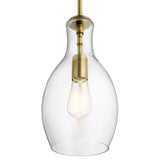 Everly Hour Glass Pendant Natural Brass 7 Inch