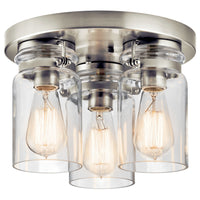 Brinley Ceiling Flush Light Brushed Nickel