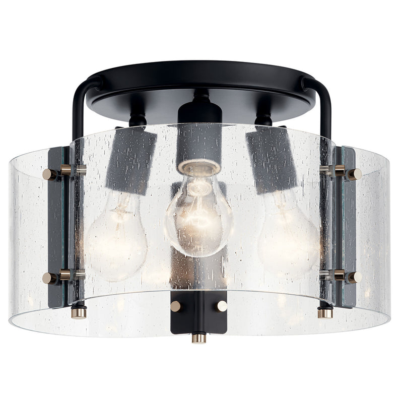 Thoreau Ceiling Semi Flush Light Black 14 Inch