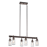 Braelyn Linear Chandelier Olde Bronze 6 Light