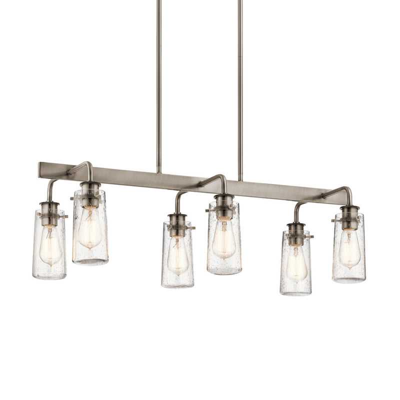 Braelyn Linear Chandelier Classic Pewter 6 Light