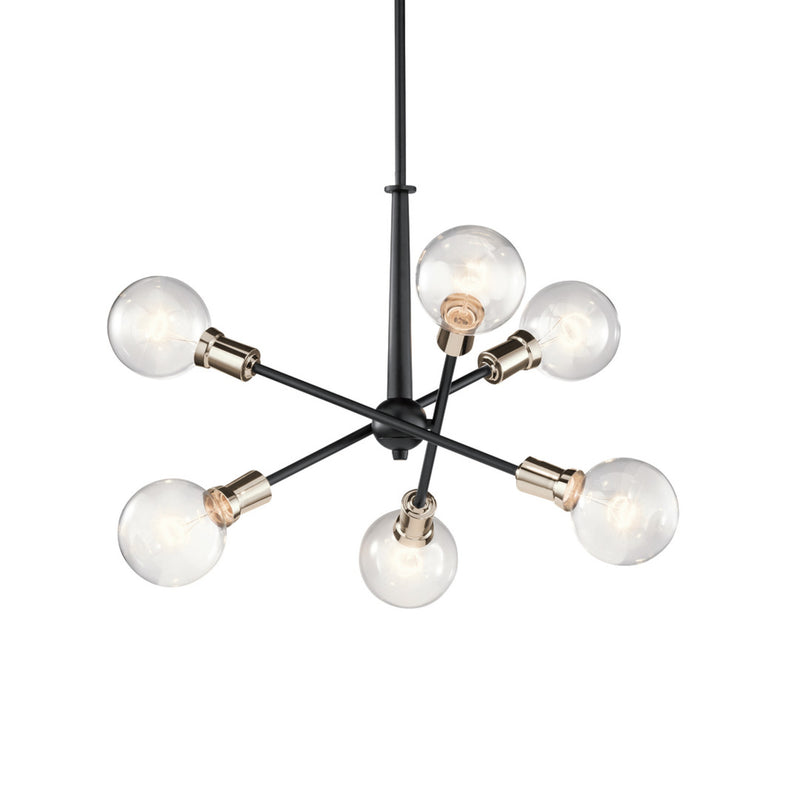 Armstrong Chandelier Black 6 Light