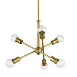 Armstrong 1 Tier Chandelier Natural Brass 6 Light