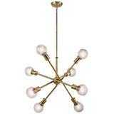Armstrong Chandelier Natural Brass 8 Light