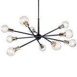 Armstrong 1 Tier Chandelier Black 10 Light