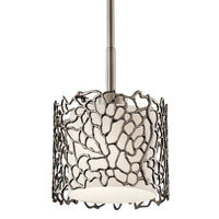 Silver Coral Drum Mini Pendant Classic Pewter