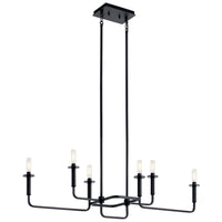 Alden Linear Chandelier Black 38.75 Inch