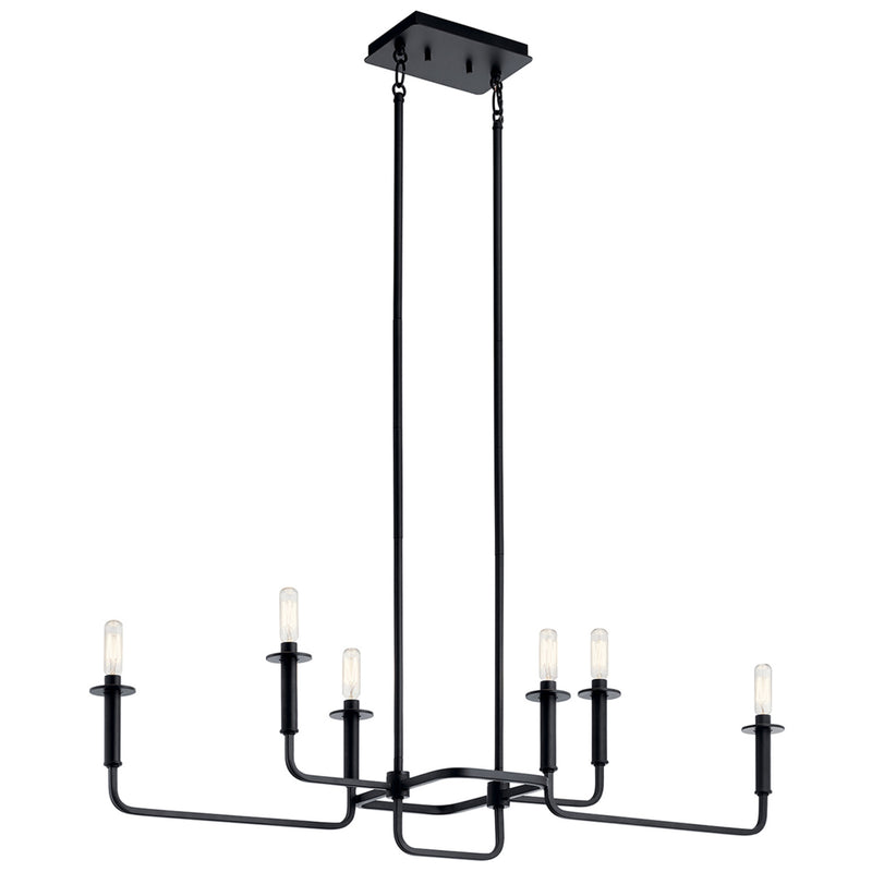 Alden Linear Chandelier Black 38.75 Inch