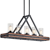 Colerne Linear Chandelier Auburn Stained Finish