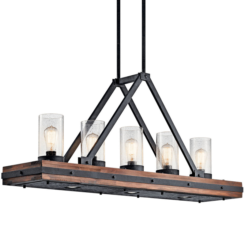 Colerne Linear Chandelier Auburn Stained Finish
