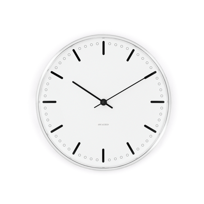 Arne Jacobsen City Hall Wall Clock, Medium, Ø: 8.3" By Arne Jacobsen