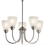 Jolie Bell Chandelier Brushed Nickel 5 Light