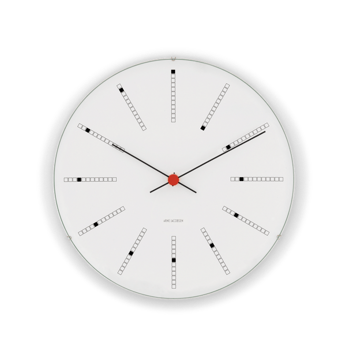 Arne Jacobsen Bankers Wall Clock, White, Large, Ø: 11.4" By Arne Jacobsen