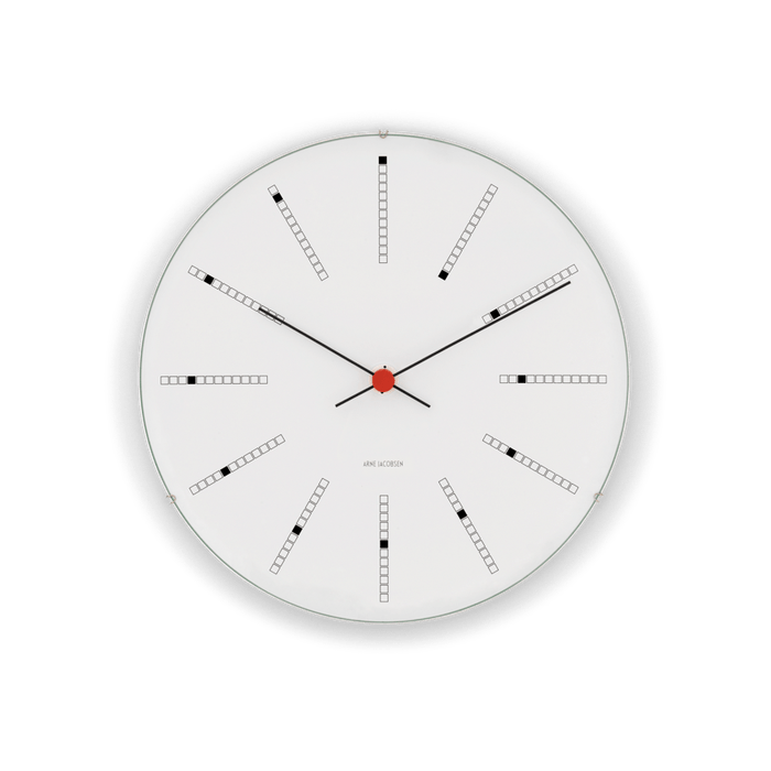Arne Jacobsen Bankers Wall Clock Medium, White, Ø: 8.3" White By Arne Jacobsen