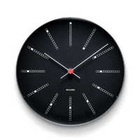 Arne Jacobsen Bankers Wall Clock, Black, Large, Ø: 11.4 Black By Arne Jacobsen