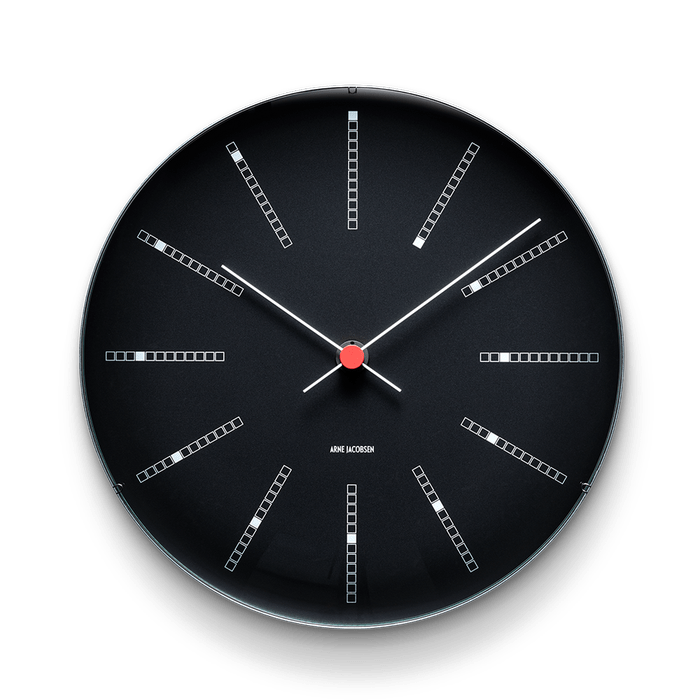 Arne Jacobsen Bankers Wall Clock, Black, Large, Ø: 11.4 Black By Arne Jacobsen