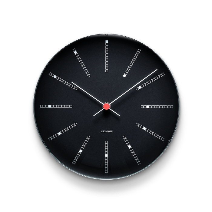 Arne Jacobsen Bankers Wall Clock, Black, Medium, Ø: 8.3" By Arne Jacobsen