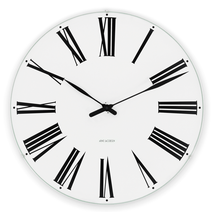 Arne Jacobsen Roman Wall Clock, Extra Large, Ø: 18.9" By Arne Jacobsen