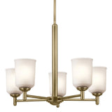 Shailene Chandelier Natural Brass 5 Light