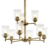Shailene Chandelier Natural Brass 9 Light