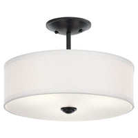 Shailene Ceiling Drum Light Black 14 Inch