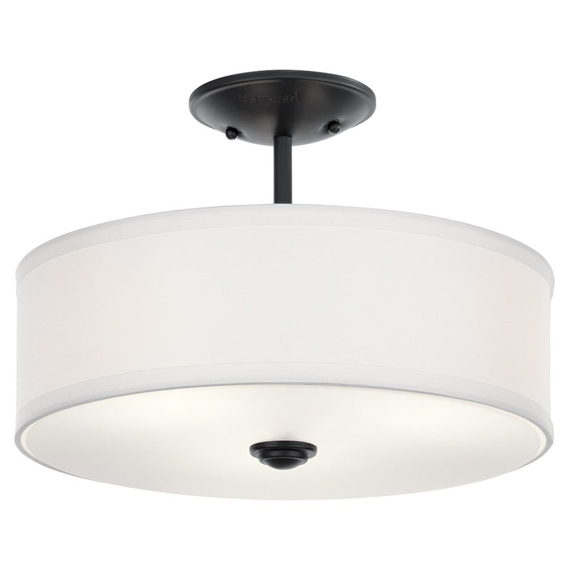 Shailene Ceiling Drum Light Black 14 Inch