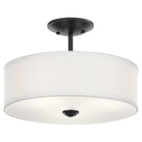 Shailene Ceiling Drum Semi Flush Light Black 14 Inch