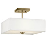 Shailene Ceiling Square Semi Flush Light Natural Brass 10.25 Inch