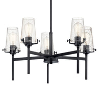 Alton 1 Tier Chandelier Black 5 Light