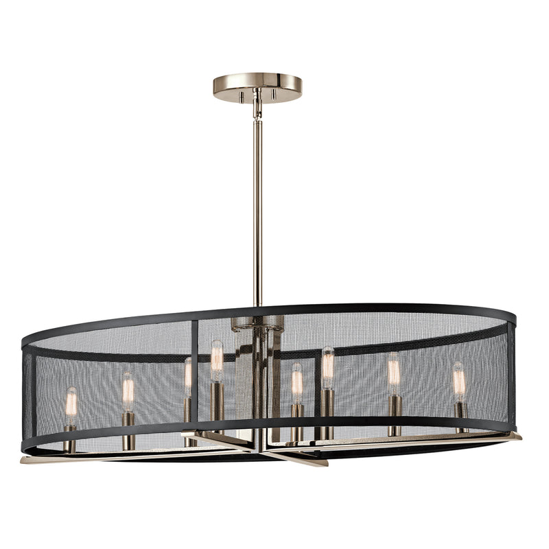 Titus Drum Oval Chandelier Polished Nickel