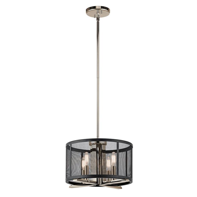 Titus Drum Semi Flush Pendant Polished Nickel