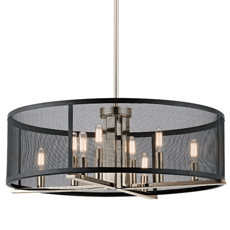 Titus Drum Round Chandelier Polished Nickel