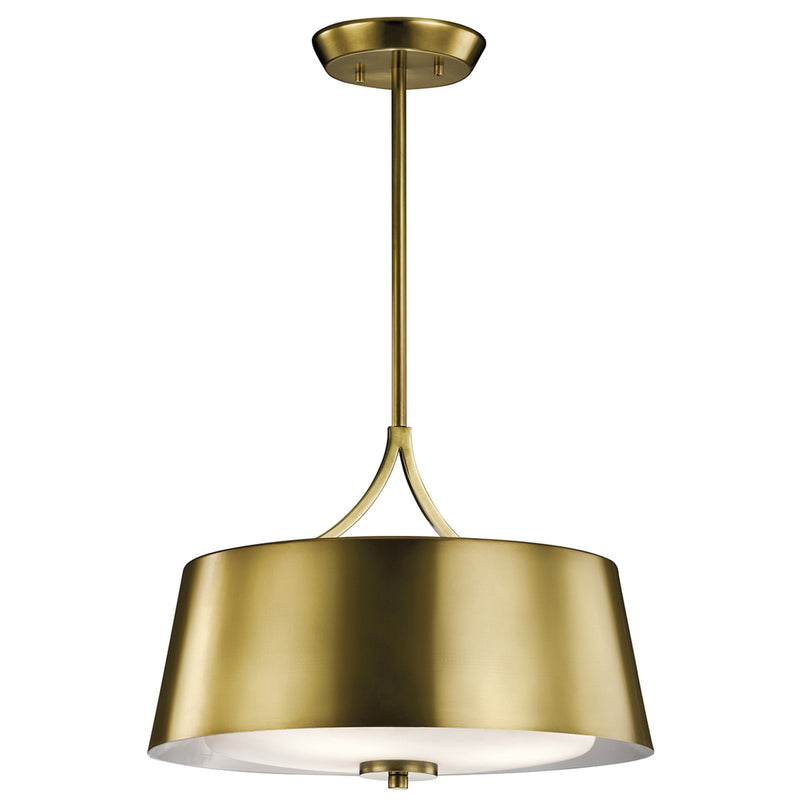 Maclain Drum Semi Flush Pendant Natural Brass