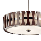 Cirus Drum Semi Flush Pendant Auburn Stained Finish 24 Inch
