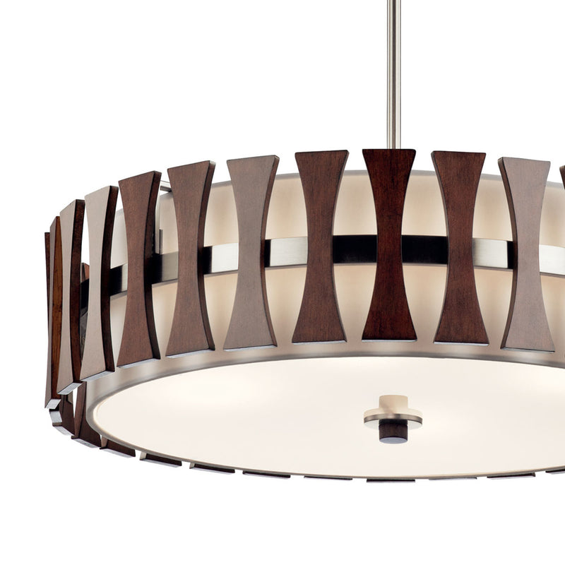 Cirus Drum Semi Flush Pendant Auburn Stained Finish 24 Inch