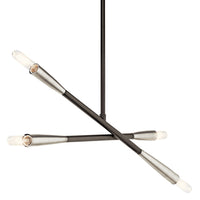 Branches 1 Tier Chandelier Black 4 Light